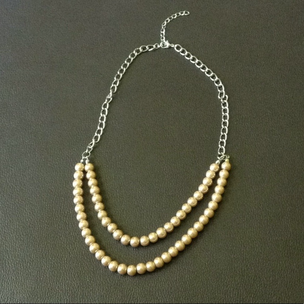 Champagne faux pearl necklace